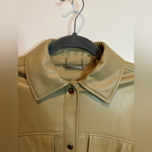 TAHARI FAUX LEATHER MOTO JACKET - Picture 4 of 7